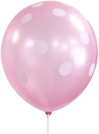 Image of Pink and White Polka Dot Party Balloons 10 Pack