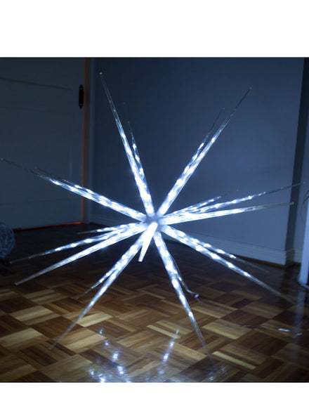 White Star Icicle Ball Christmas Light Decoration