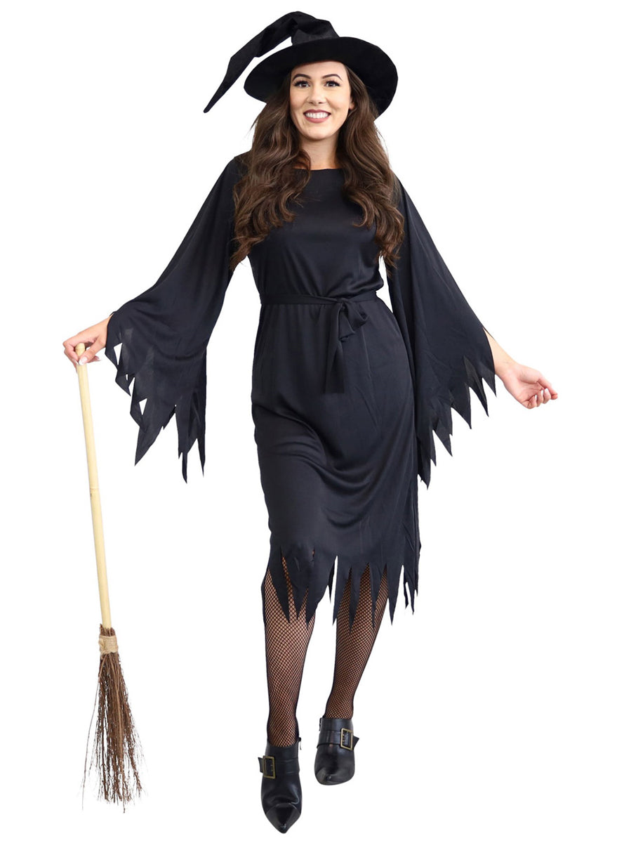 Womens Classic Black Wicked Witch Halloween Costume - Main Image 
