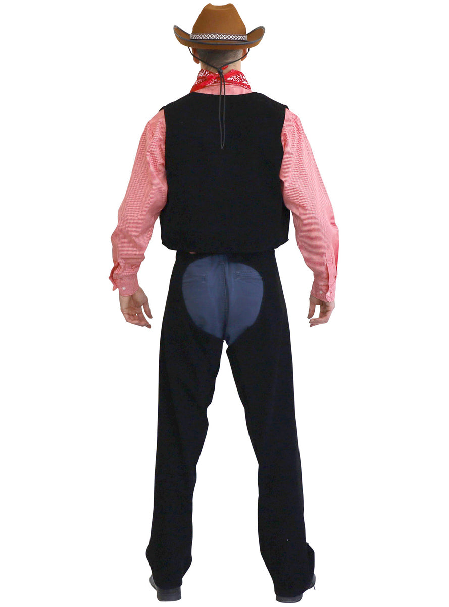 Wild West Cowboy Men's Vest and Chaps Plus Size Costume - Back Image