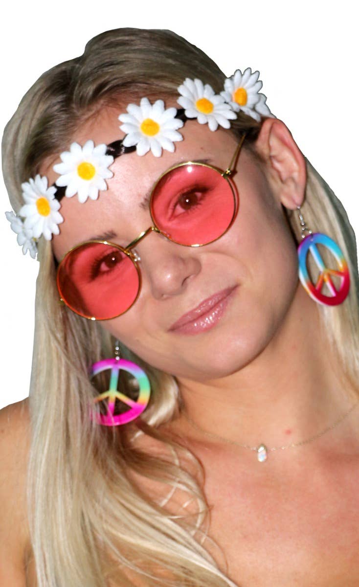 Hippie Costume Accessory Kit with Glasses, Headband and Earrings