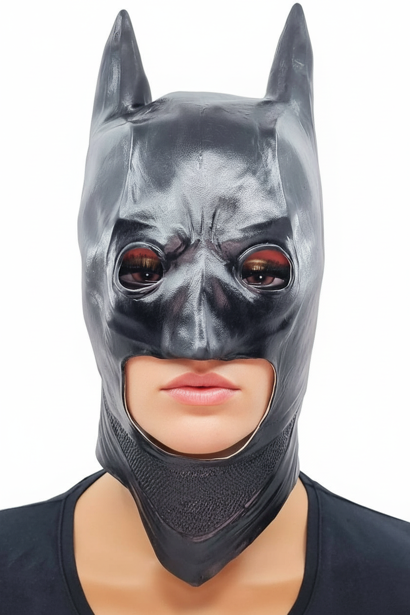 Image of Bat Hero Women's Black Latex Costume Mask Main Image
