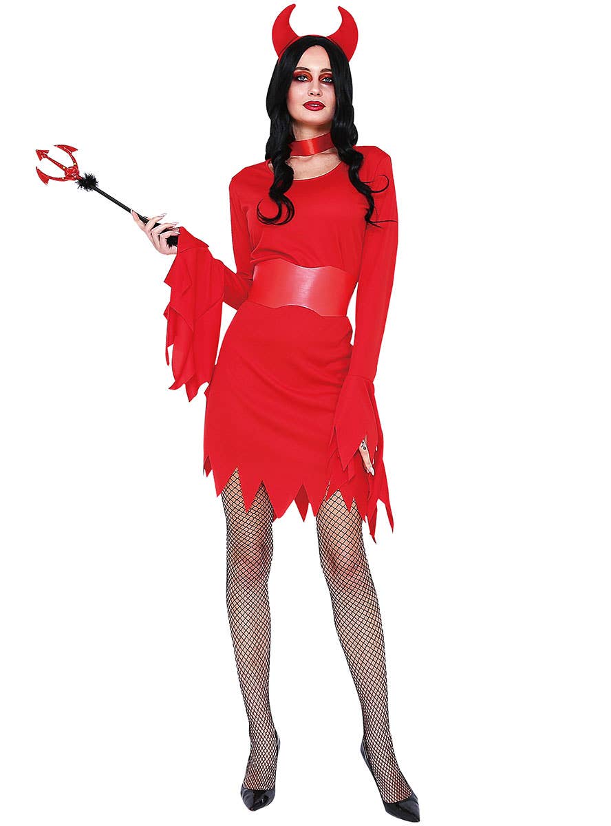 Fiery Red Women's Sexy Devil Halloween Costume - Main Image 