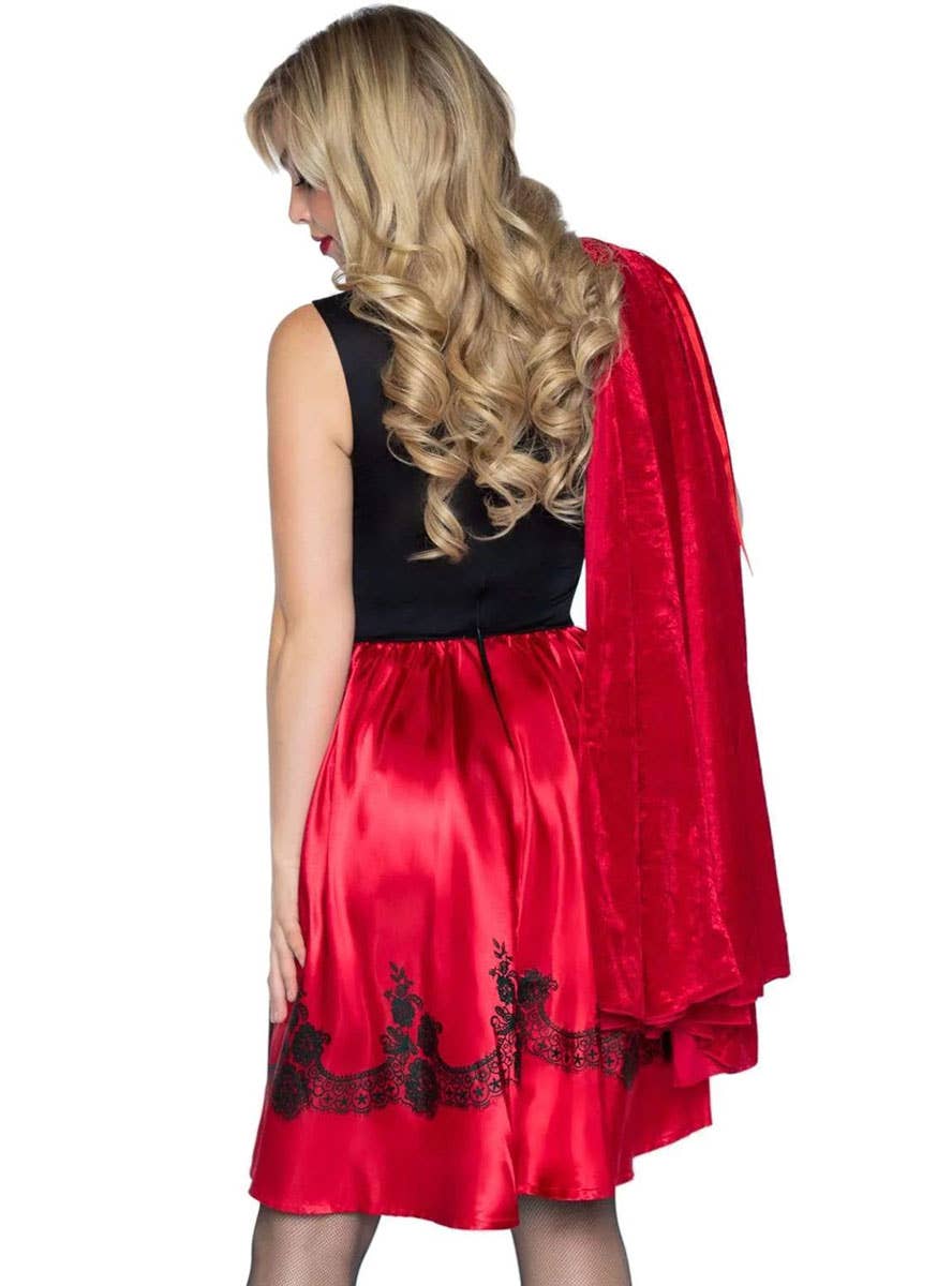 Women's Deluxe Classic Red Riding Hood Costume Close Back Image 2