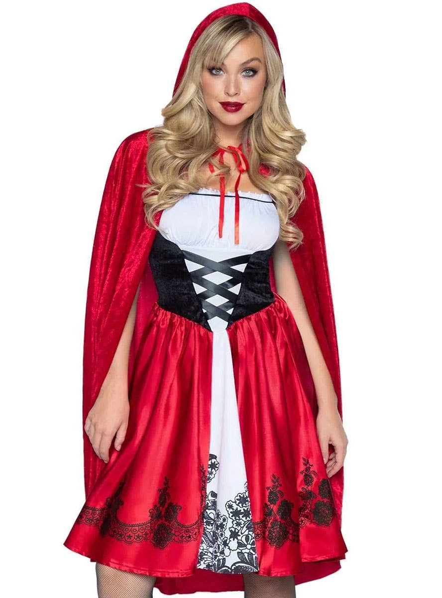 Women's Deluxe Classic Red Riding Hood Costume Close Front Image