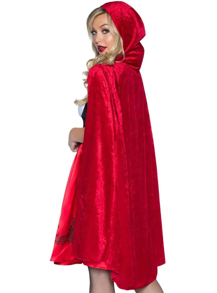 Women's Deluxe Classic Red Riding Hood Costume Close Back Image