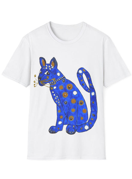 Womens Plus Size Blue ABBA Cat Dancing Queen Shirt - Front Image