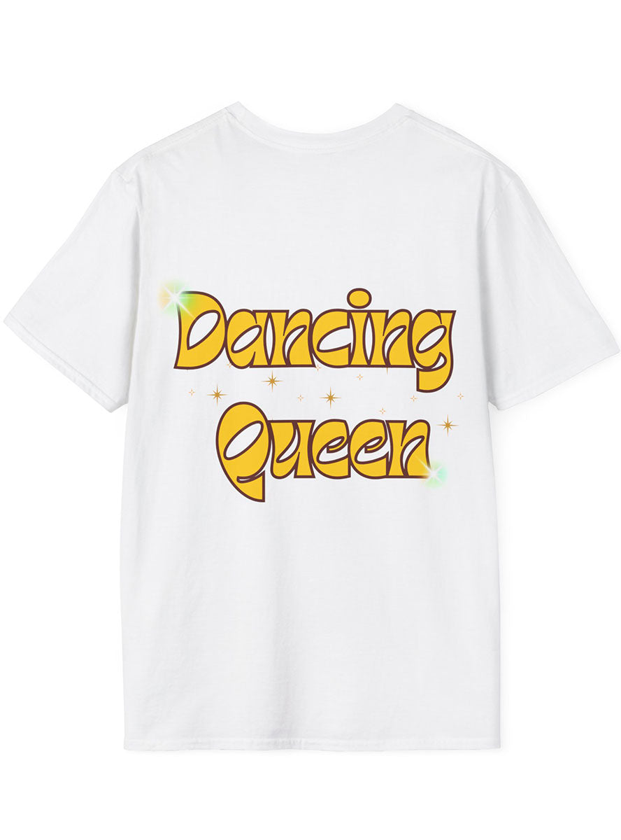 Womens Dancing Queen Gold ABBA Cat Costume Shirt - Back Image
