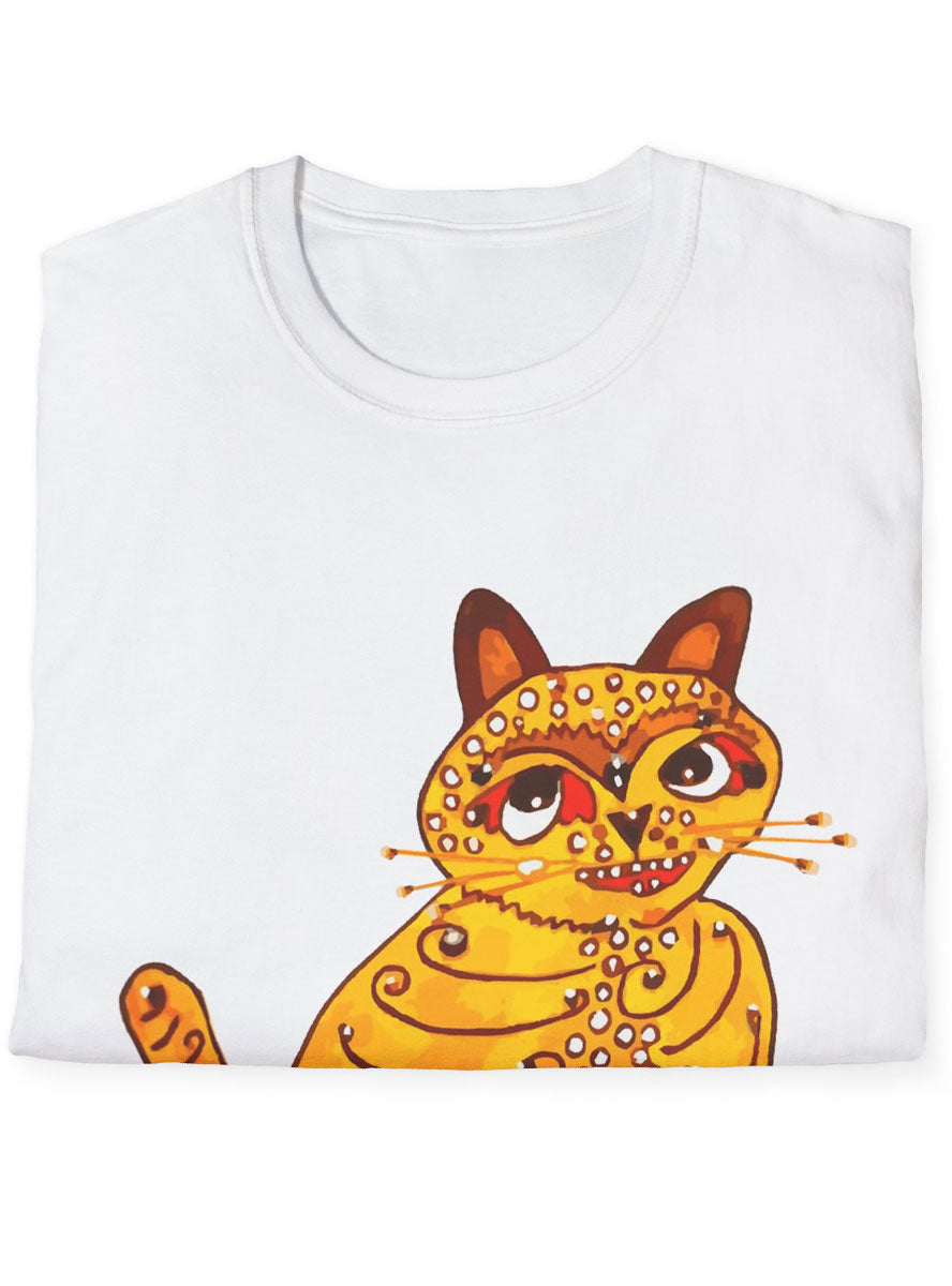 Womens Dancing Queen Gold ABBA Cat Costume Shirt - Folded Image