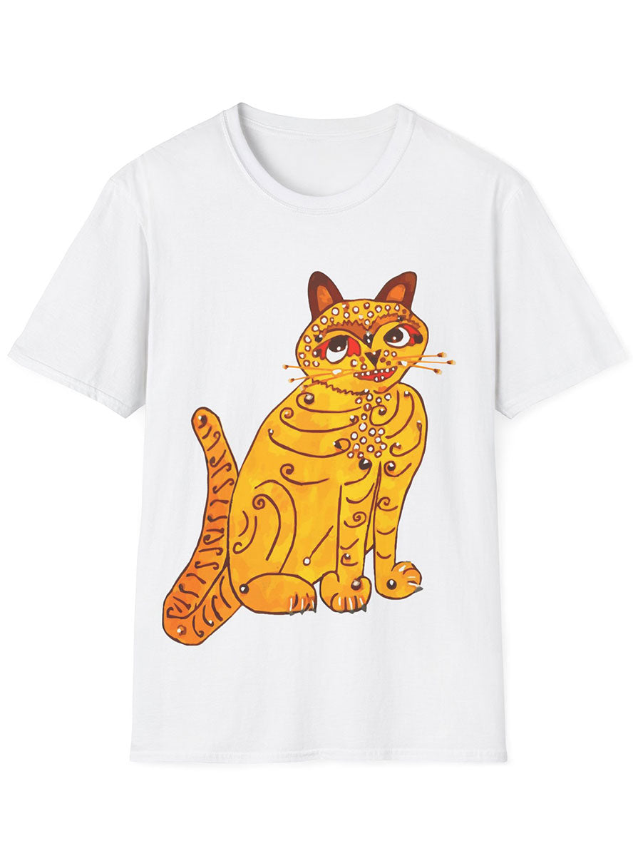 Womens Dancing Queen Gold ABBA Cat Costume Shirt - Front Image