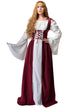 Image of front of Medieval Crimson Red Women's Costume Dress
