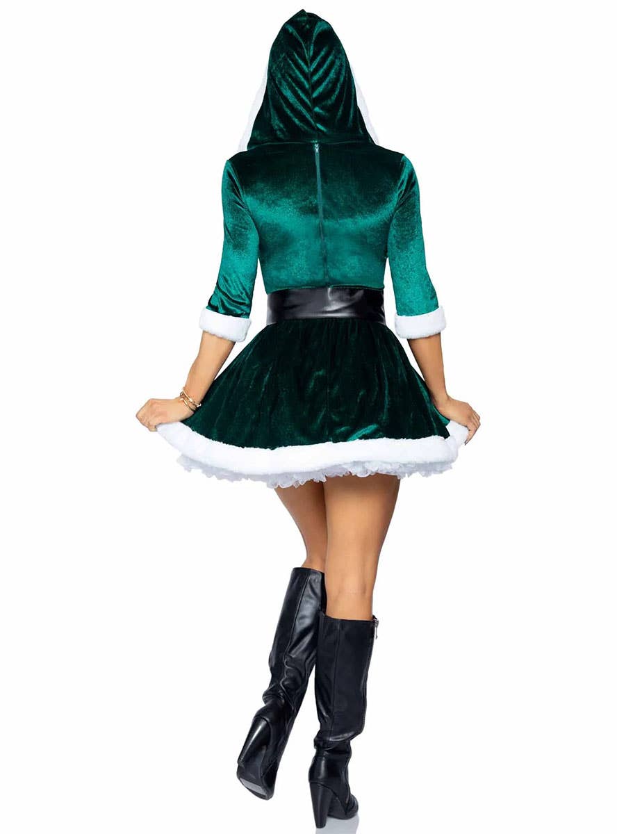 Sexy Green Velvet Santa Women's Christmas Costume Image 2