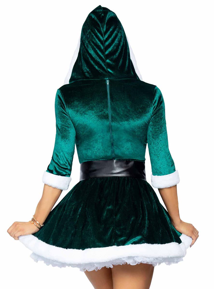 Sexy Green Velvet Santa Women's Christmas Costume Image 4