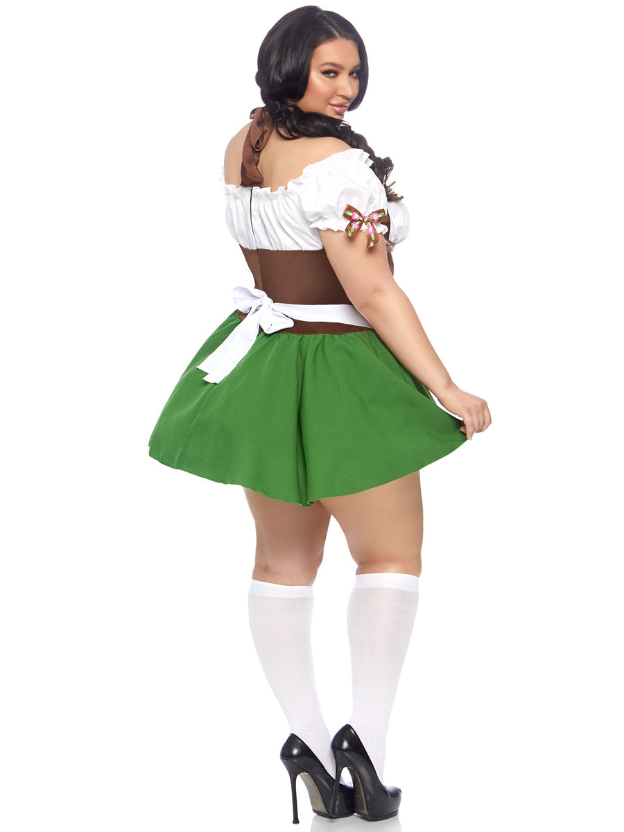 Beer Girl Gretchen Sexy Plus Size Oktoberfest Costume - Back Image