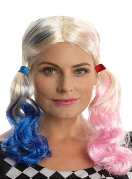 Harley Womens Pink and Blue Pigtails Wig