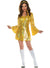 Holographic Gold 1970s Womens Disco Costume Dress