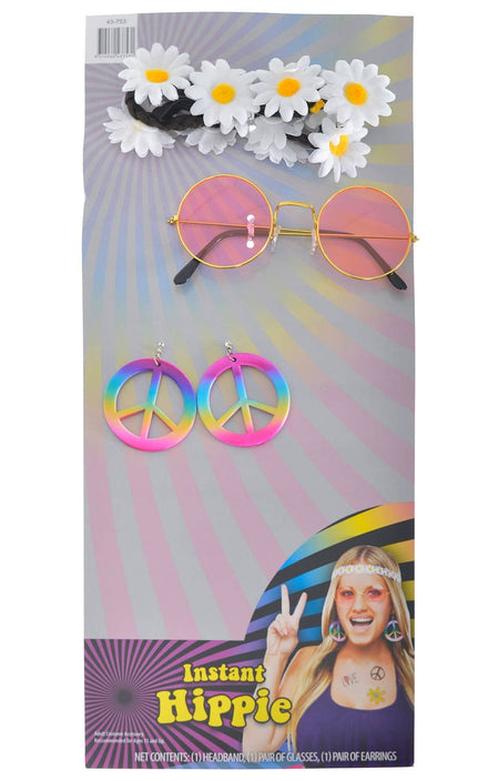 Instant 1970's Women's Hippie Costume Accessory Set - Main Image