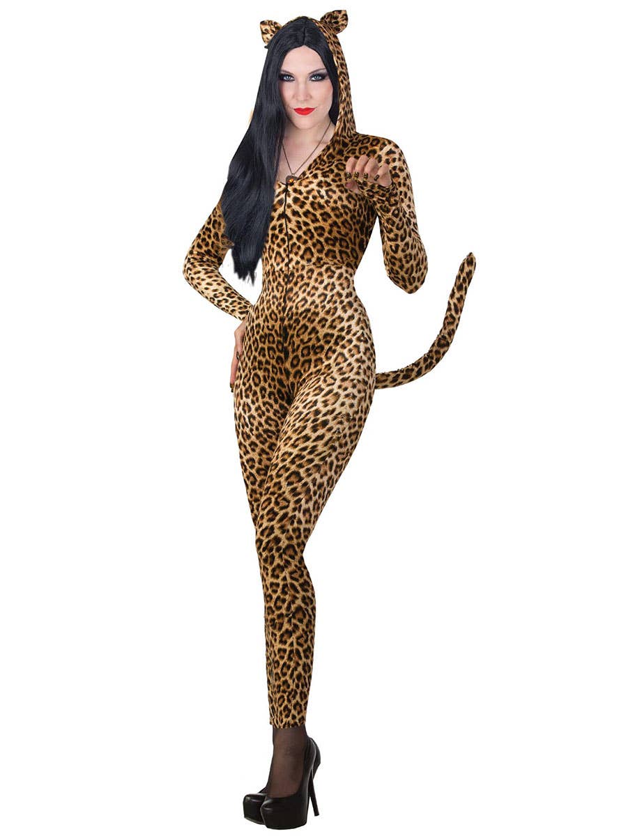 Image of Leopard Print Catsuit Women's Costume - Main Image