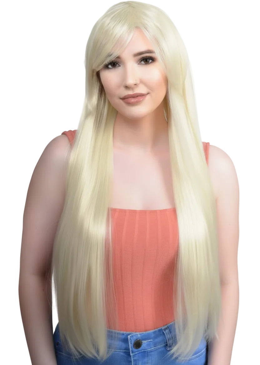 Women's Light Blonde Long Straight Wig - main image