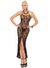 Image of Sheer Black Sexy Women's Long Lace Dress - Front View