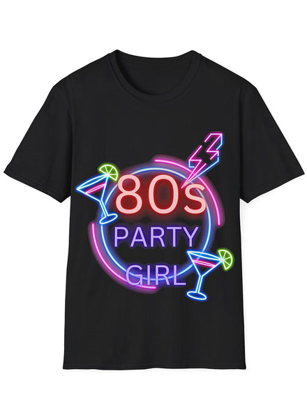 Womens Plus Size 80s Party Girl Costume Shirt