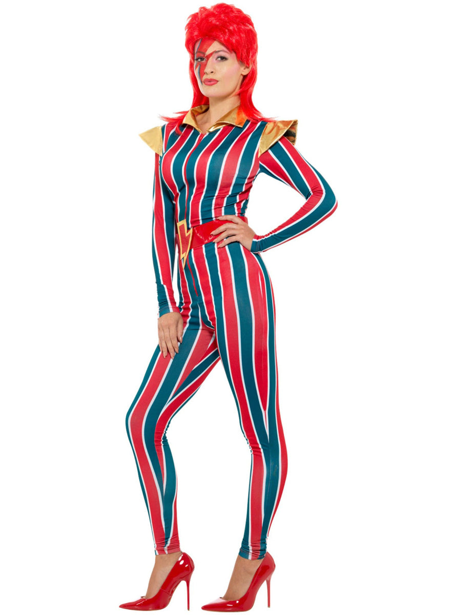 Plus Size Womens David Bowie Space Superstar Costume - Front Image