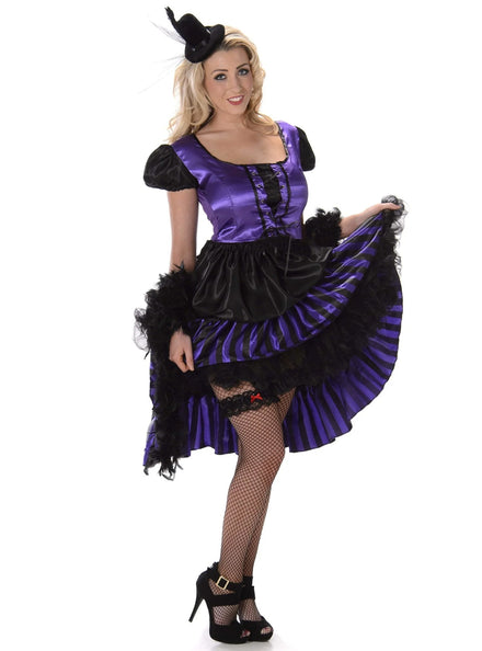Saloon Girl Womens Purple and Black Costume