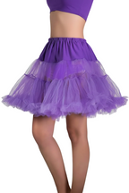 Women's Fluffy Purple Thigh Length Costume Petticoat - Main Image