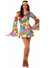 Womens 70s Flower Power Hippie Costume Dress