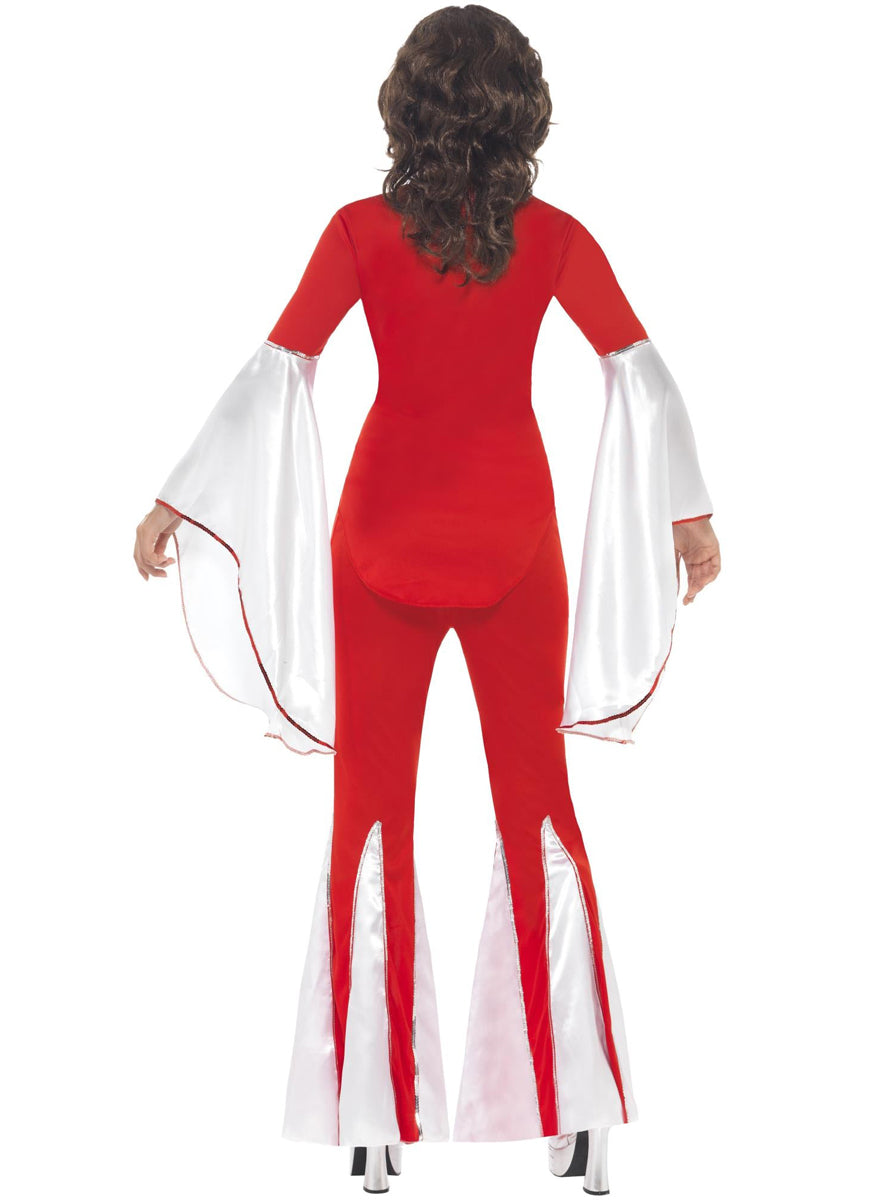 Plus Size Red ABBA Super Trooper Costume for Women - Back Image