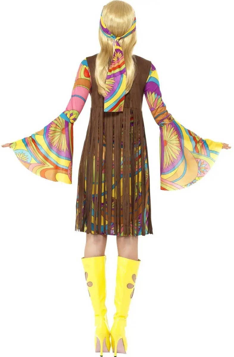 Plus Size Groovy 1970s Retro Hippie Women's Costume - Back View