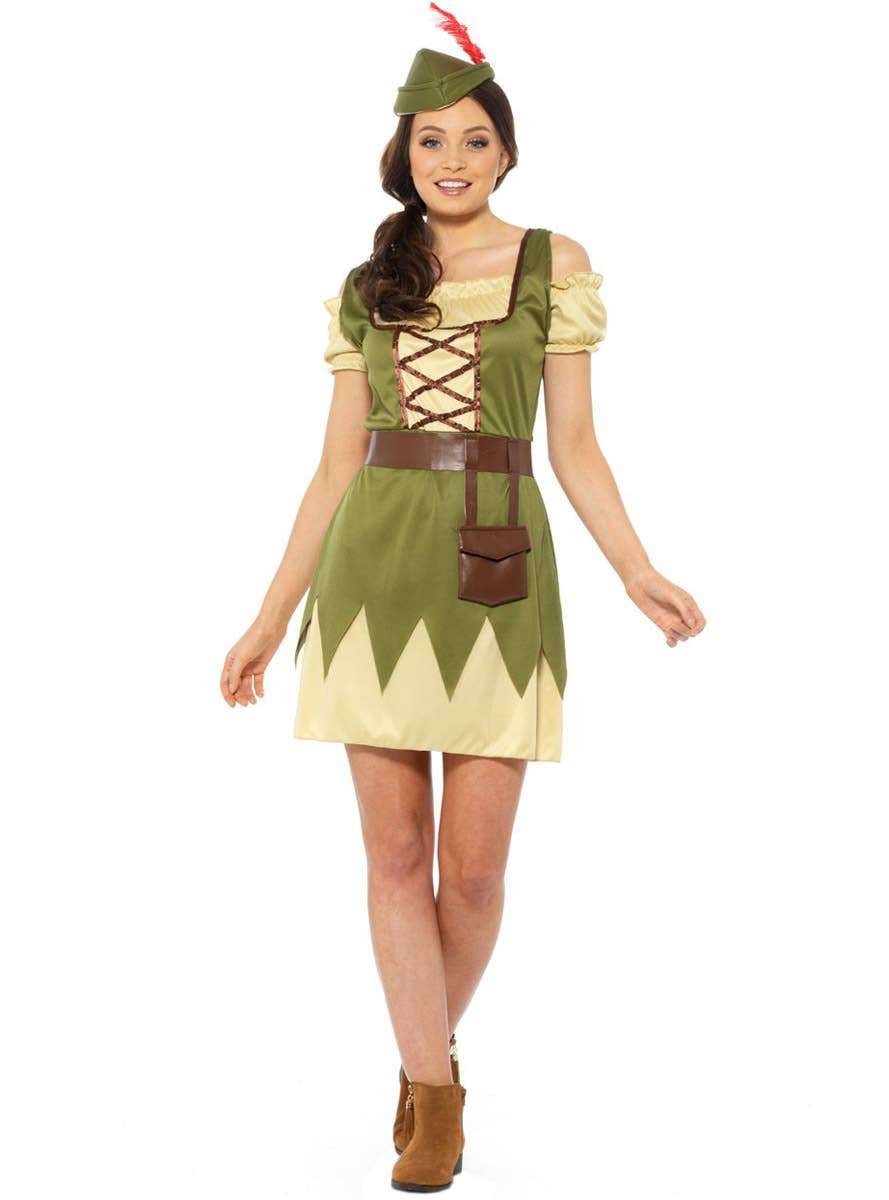 Image of Daring Robin Hood Women's Dress Up Costume - Front View