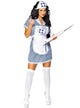 Image of Stripy Blue Naughty Nurse Women's Costume - Main Image