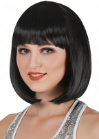 Short Black Bob Women's Costume Wig with Bangs - main image