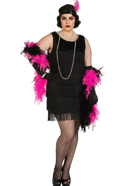 Plus Size Short Black 1920's Women's Flapper Dress - Main image