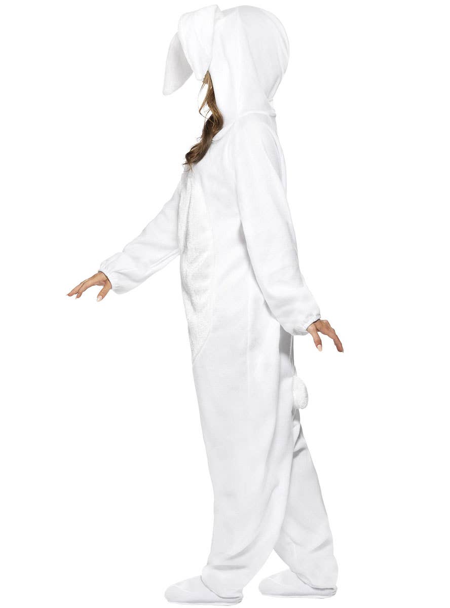 White Bunny Rabbit Women's Costume Onesie - Side View