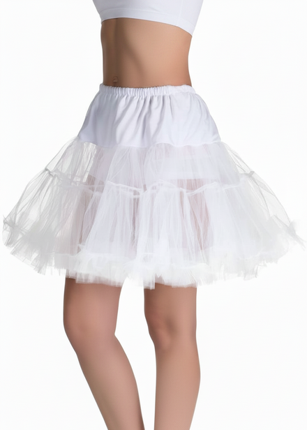 Women's Plus Size Fluffy White Thigh Length Costume Petticoat - Main Image