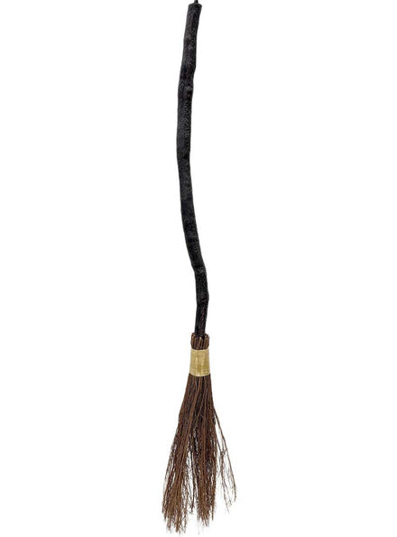Wood Look Brown Halloween Witch Broom 88cm Long