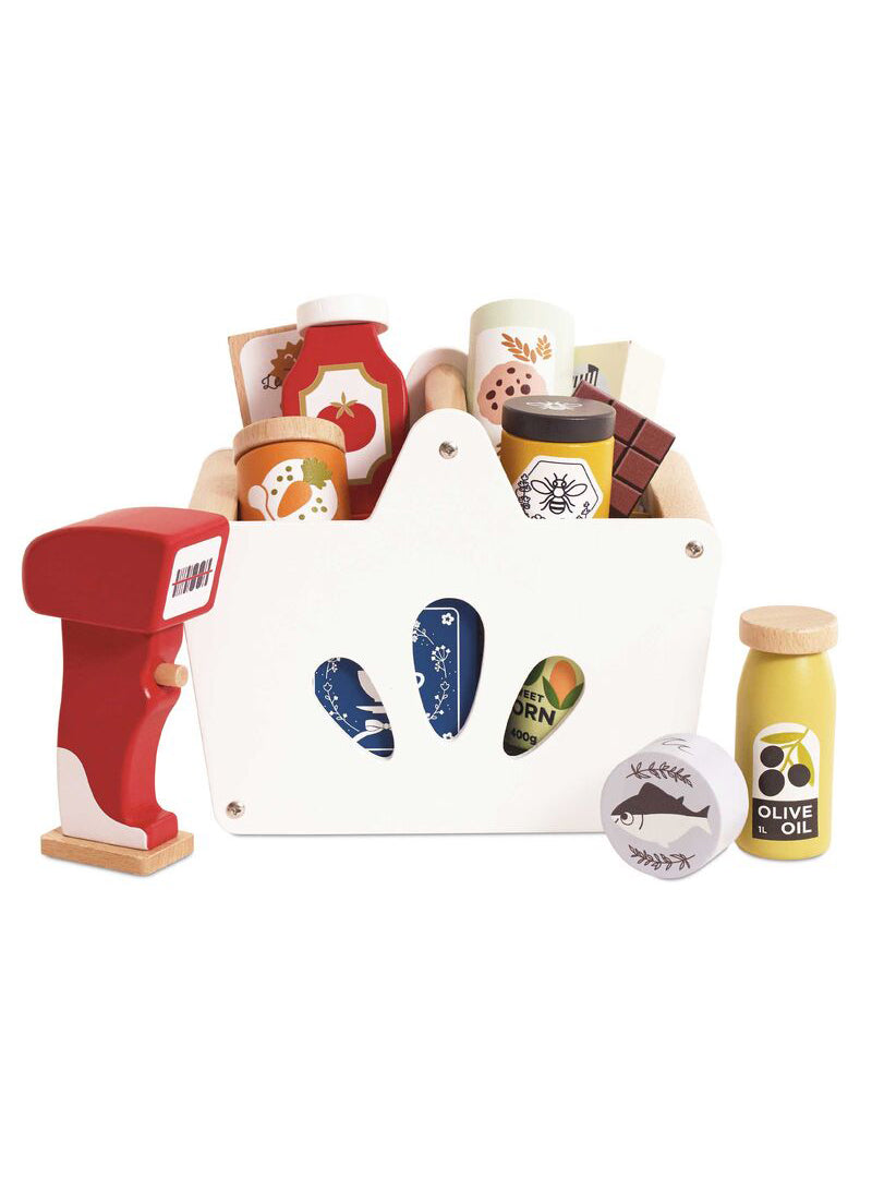Wooden 15Pc Groceries And Scanner Pretend Toy - Main Image