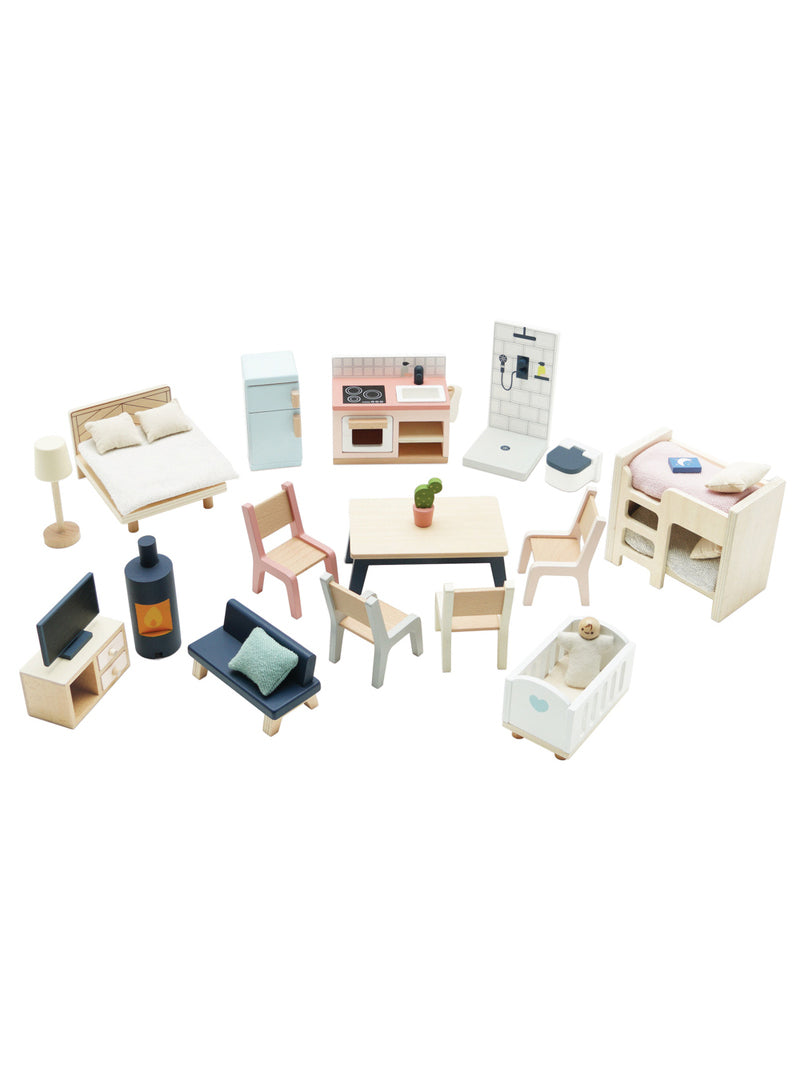 Wooden 35Pc Doll House Furniture Set - Main Image