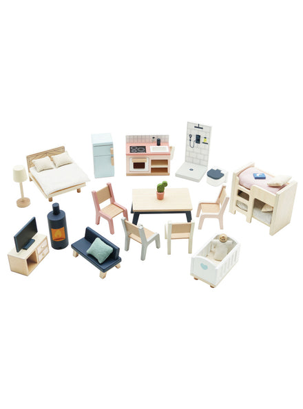 Wooden 35Pc Doll House Furniture Set - Main Image