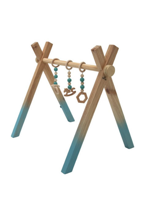 Wooden Baby Playgym With 3 Attached Wooden Toys - Alternative Image
