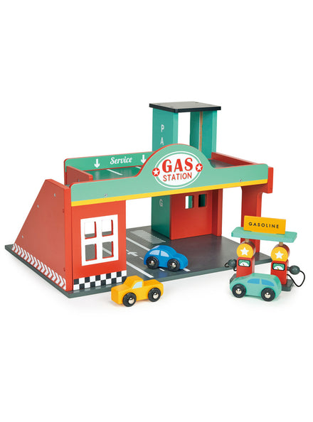 Wooden Car Gas Station Garage Toy - Main Image