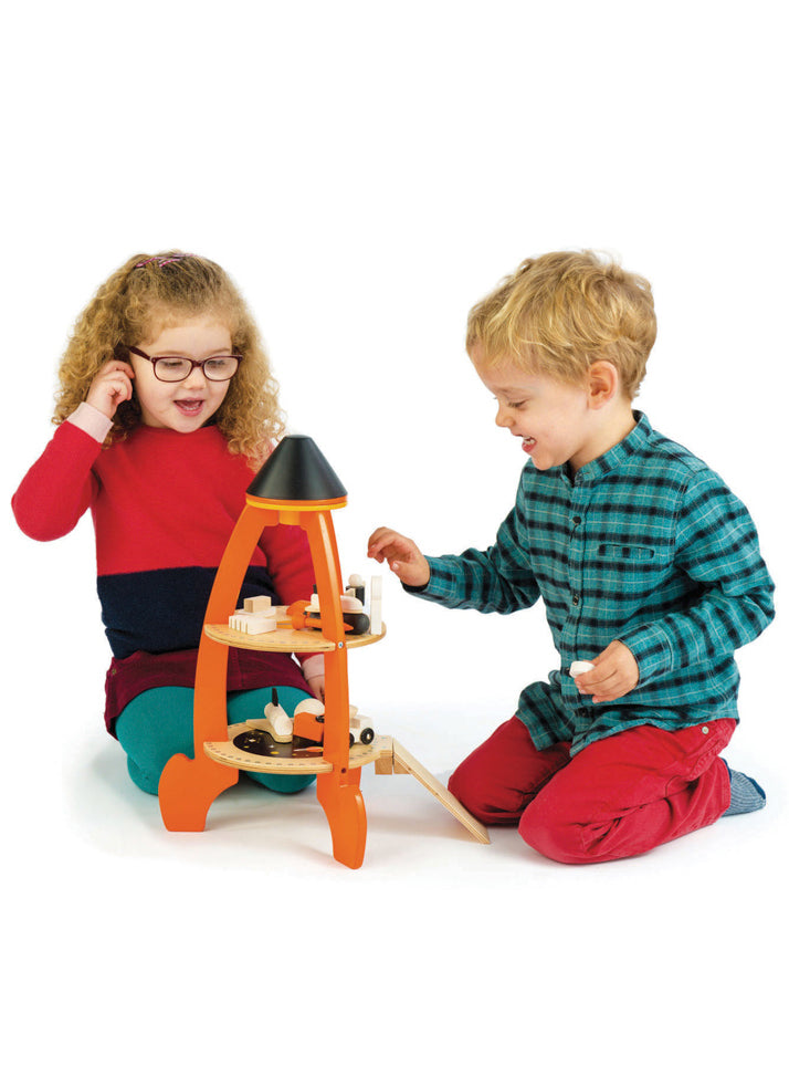 Wooden Cosmic Rocket Toy Set - Alternate Image