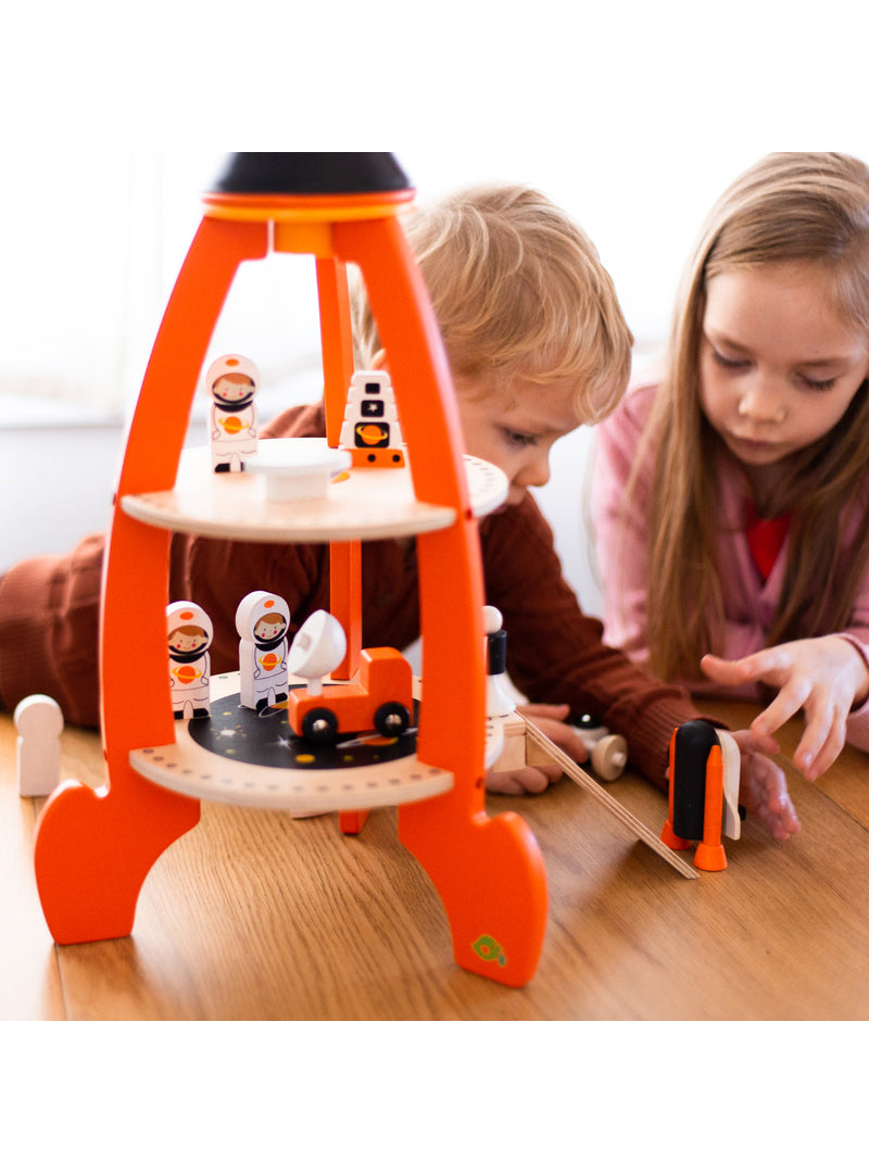 Wooden Cosmic Rocket Toy Set - Lifestyle Image 7