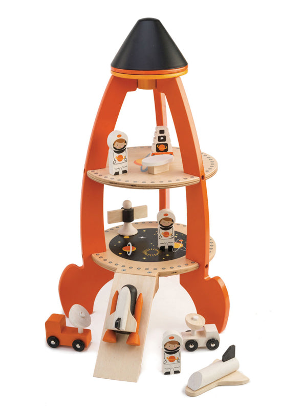 Wooden Cosmic Rocket Toy Set - Main Image