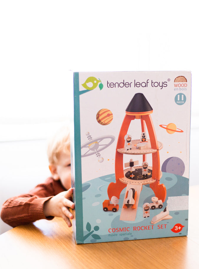 Wooden Cosmic Rocket Toy Set - Packing Image