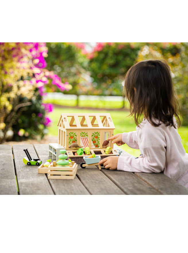 Wooden Doll House Greenhouse And Garden - Lifestyle Image 4