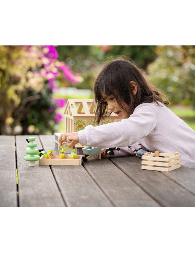 Wooden Doll House Greenhouse And Garden - Lifestyle Image 5