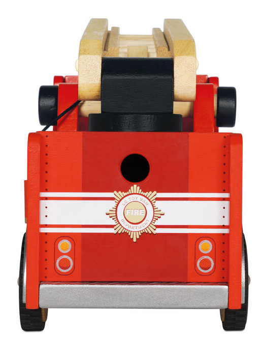 Wooden Fire Engine Kids Toy Set - Back Image